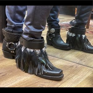 SOLD Size 6.5 upcycled FRYE boots, ankle boots